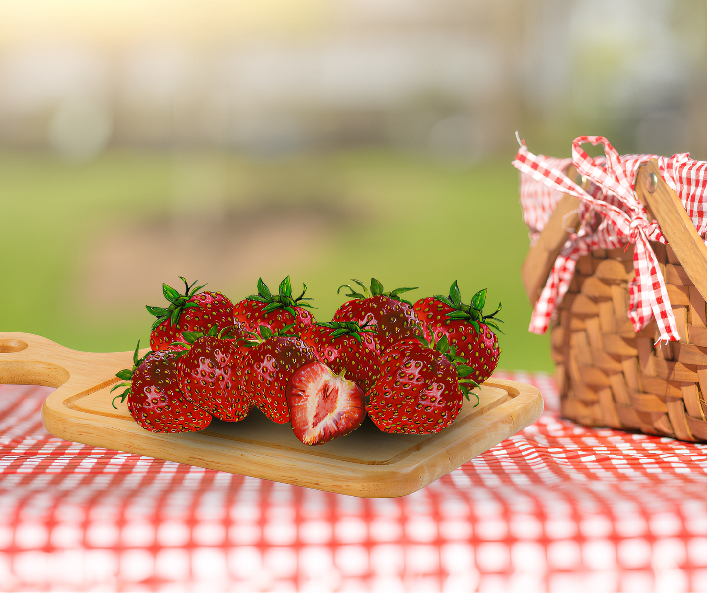 STRAWBERRIES in a realistic setting