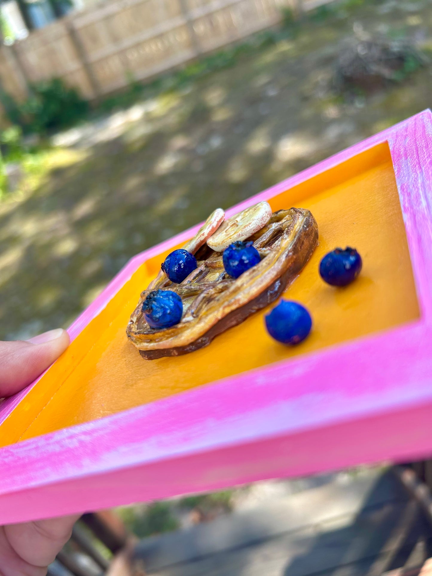 Waffle With Bananas & Blueberries
