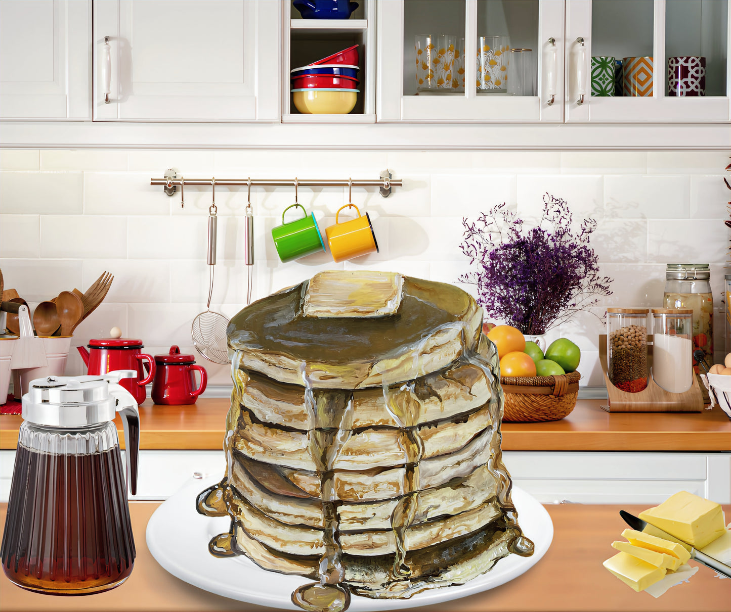 PANCAKES in a realistic setting image 0