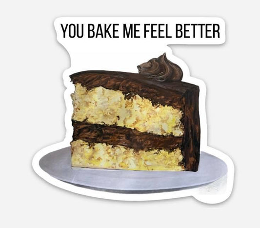 You BAKE me feel better - 3" STICKER image 0