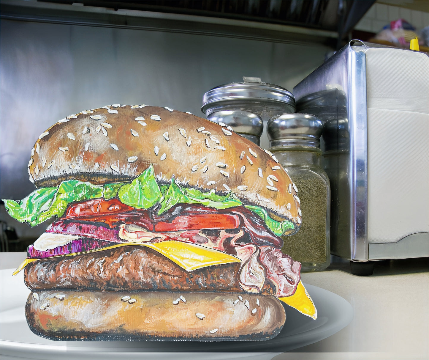 CHEESEBURGER in a realistic setting image 0