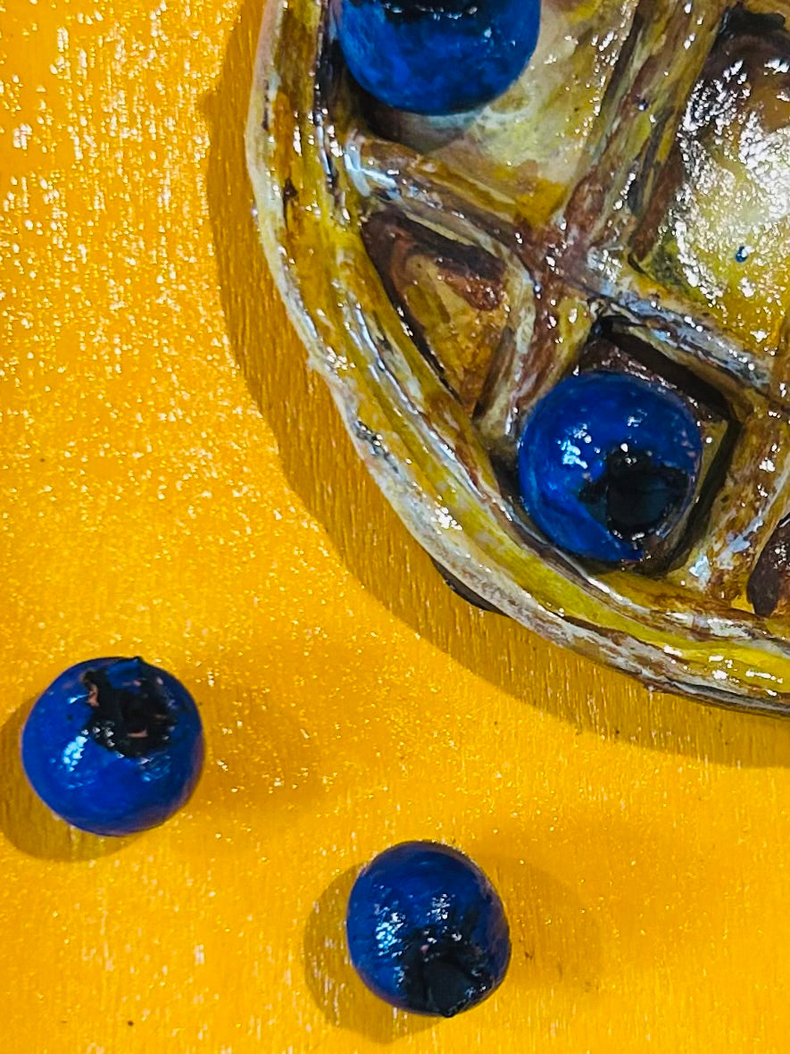 Waffle With Bananas & Blueberries