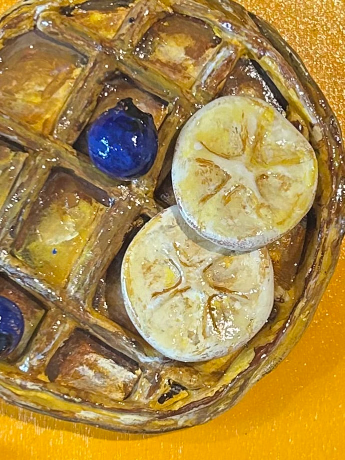 Waffle With Bananas & Blueberries