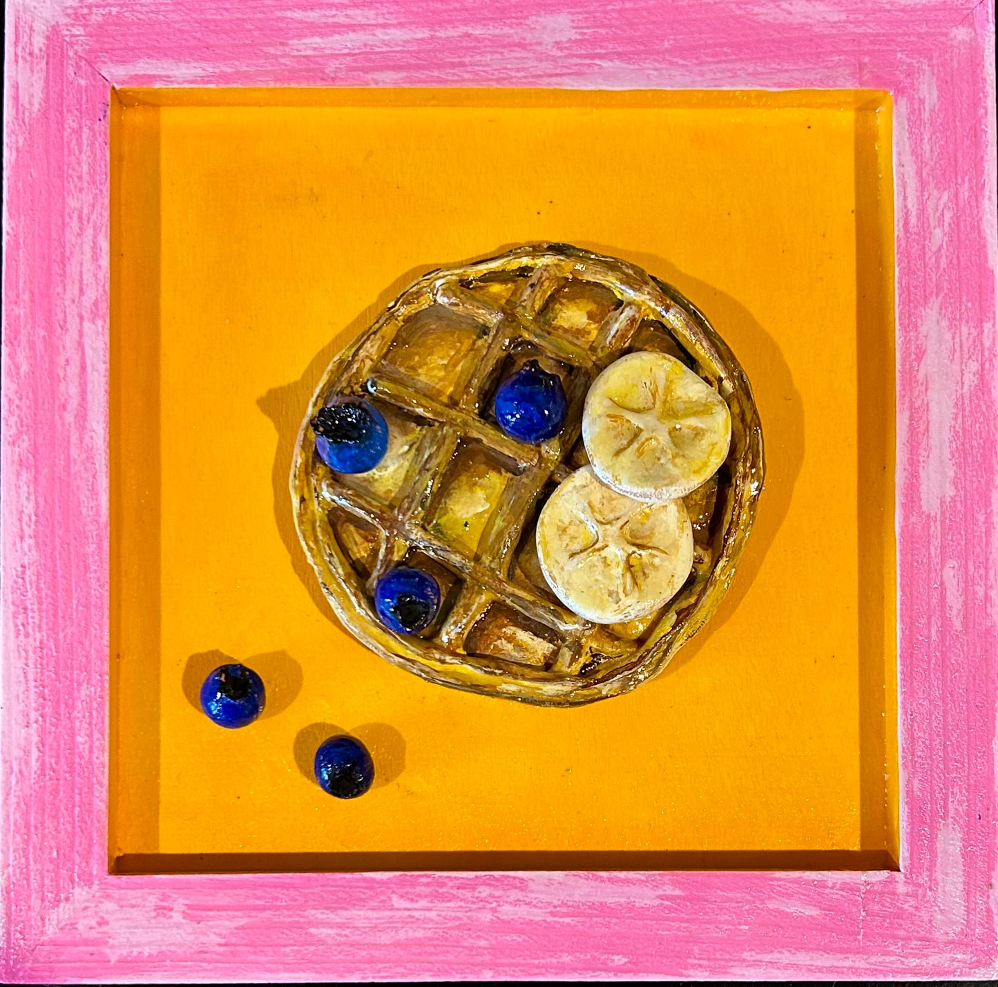 Waffle With Bananas & Blueberries