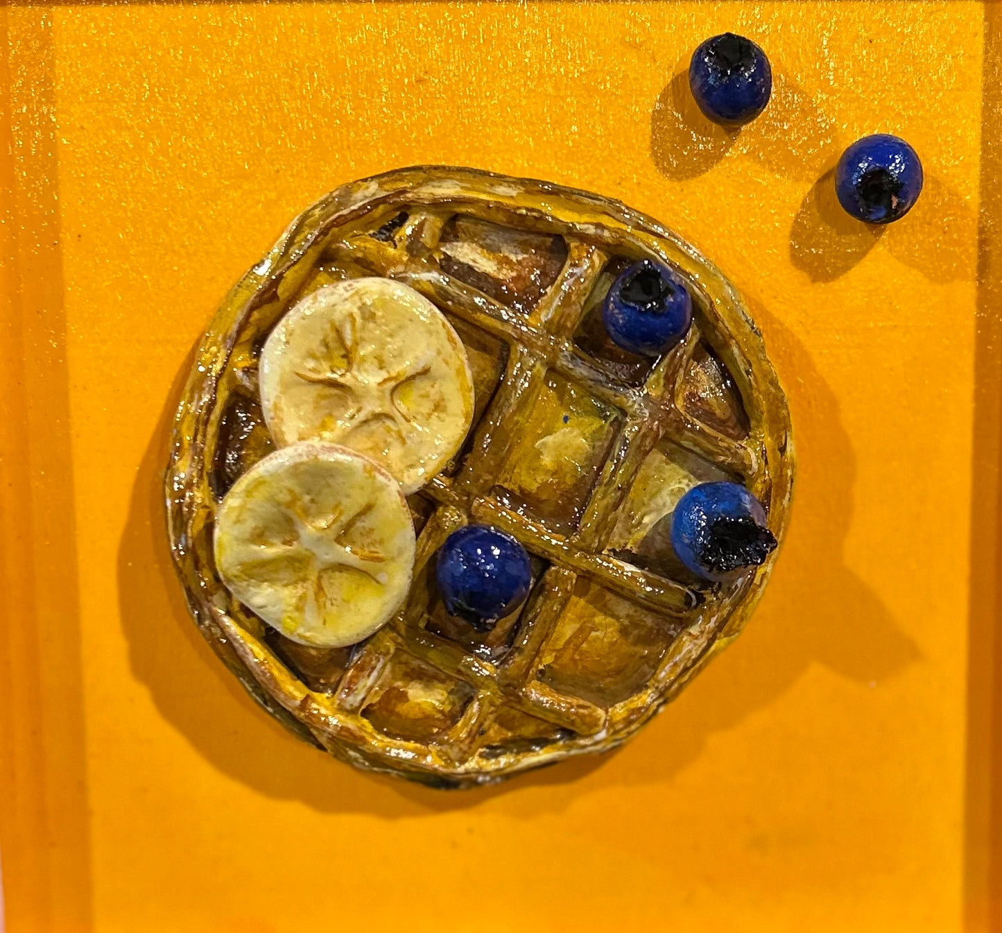 Waffle With Bananas & Blueberries