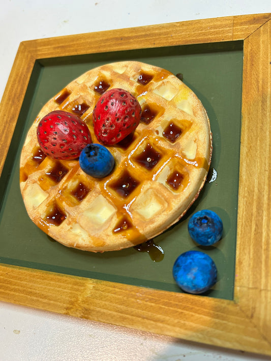 Waffle with Strawberries & Blueberries