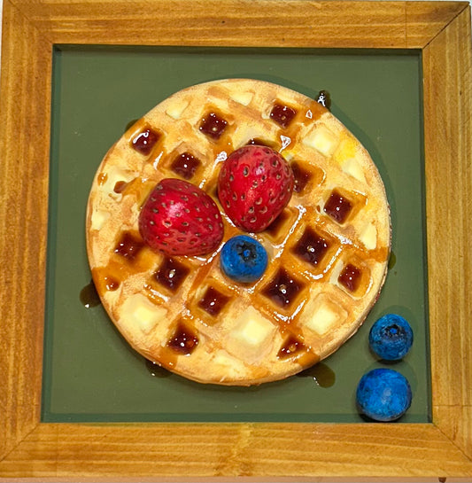 Waffle with Strawberries & Blueberries