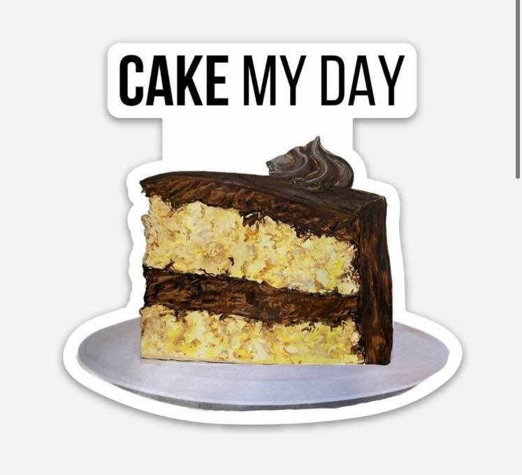 CAKE my day - 3" STICKER image 0