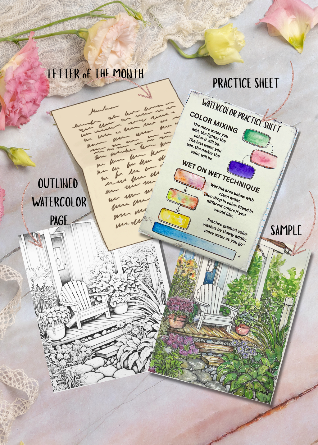 Watercolor Snail mail Club